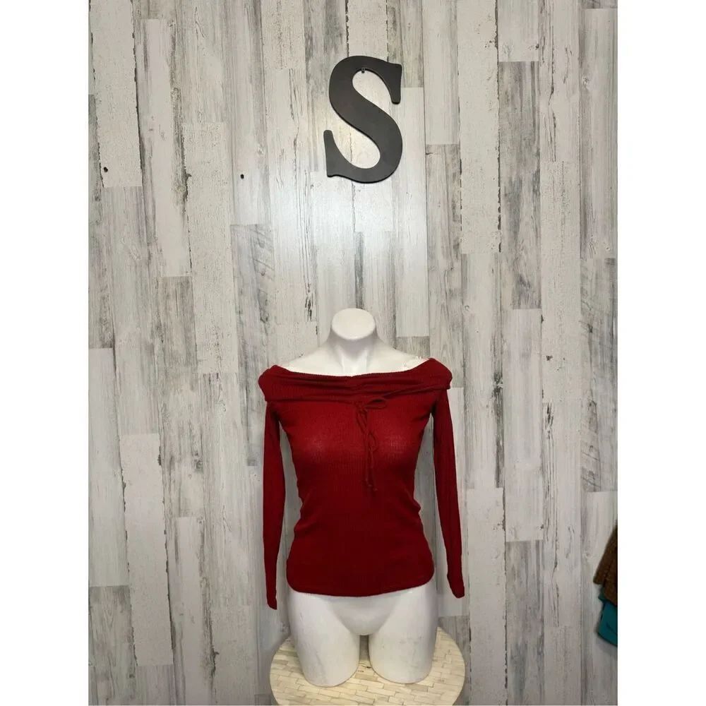 Red long sleeve top